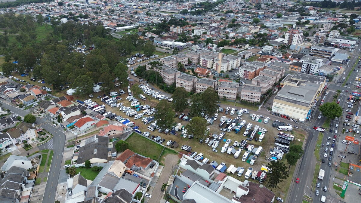 Vista aérea da região do evento